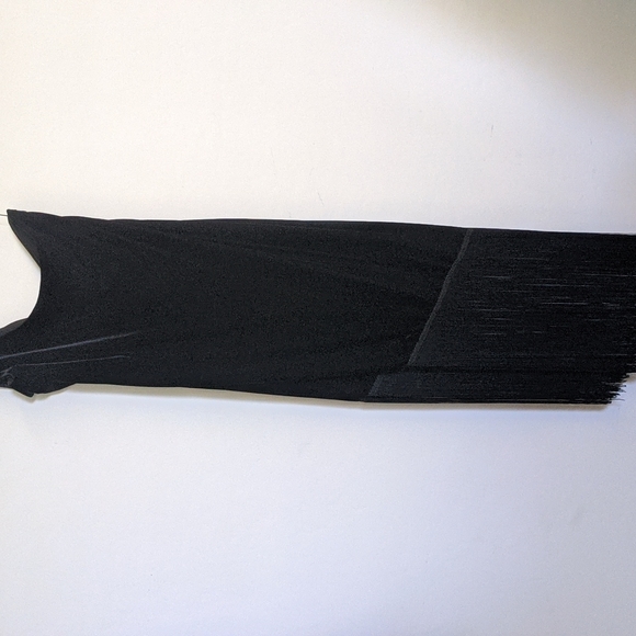 JS Boutique Black One Shoulder Velour Gown 14 - Picture 4 of 6